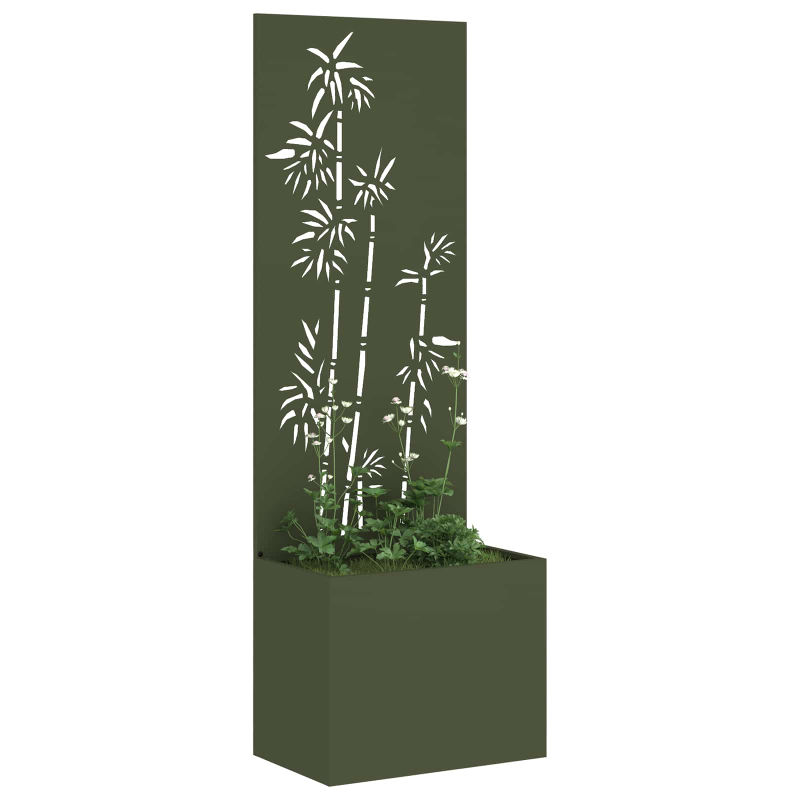 Sodo Vazonas su Dekoratyvine Panele Alyvuogių žalia 50 x 140 cm
