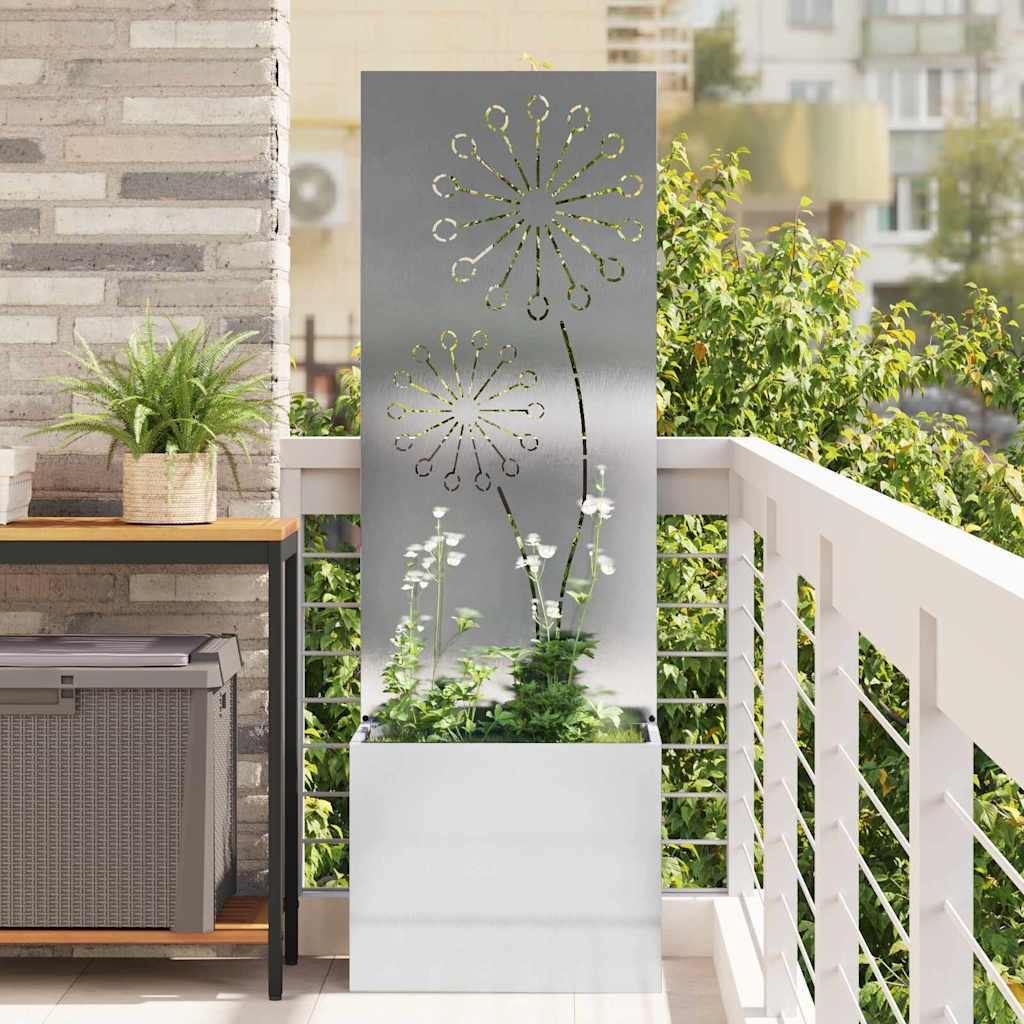 Garden Privacy Screen "Fretwork" Silver 50 x 140 cm