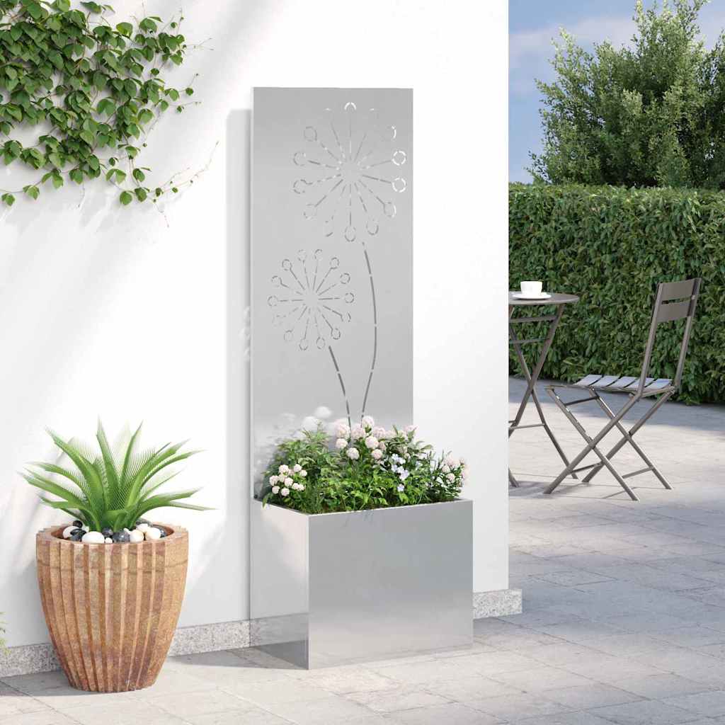 Garden Privacy Screen "Fretwork" Silver 50 x 140 cm