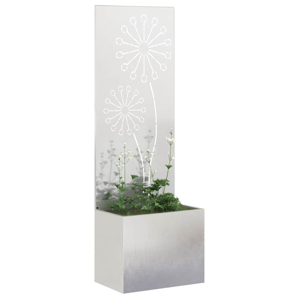 Garden Privacy Screen "Fretwork" Silver 50 x 140 cm