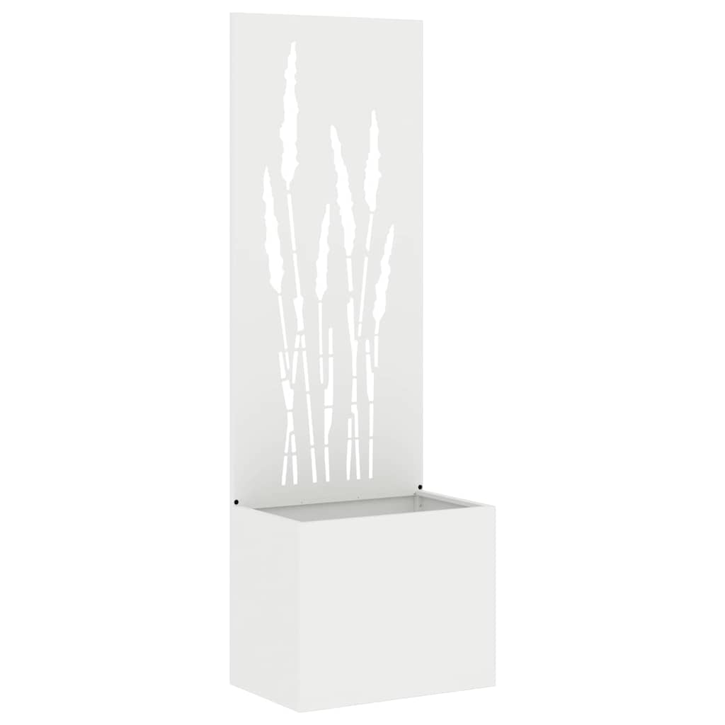 Garden Privacy Screen "Fretwork" White 50 x 140 cm