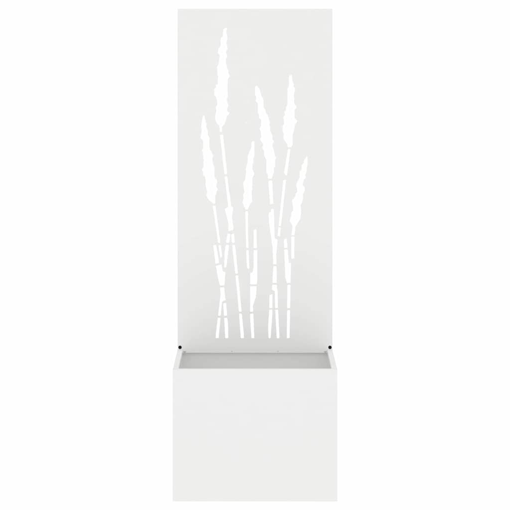 Garden Privacy Screen "Fretwork" White 50 x 140 cm