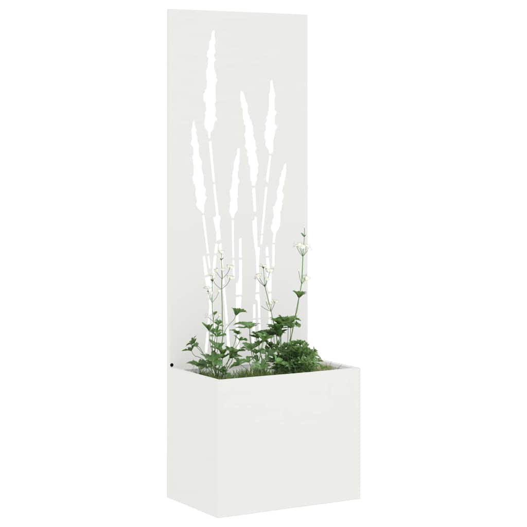 Garden Privacy Screen "Fretwork" White 50 x 140 cm
