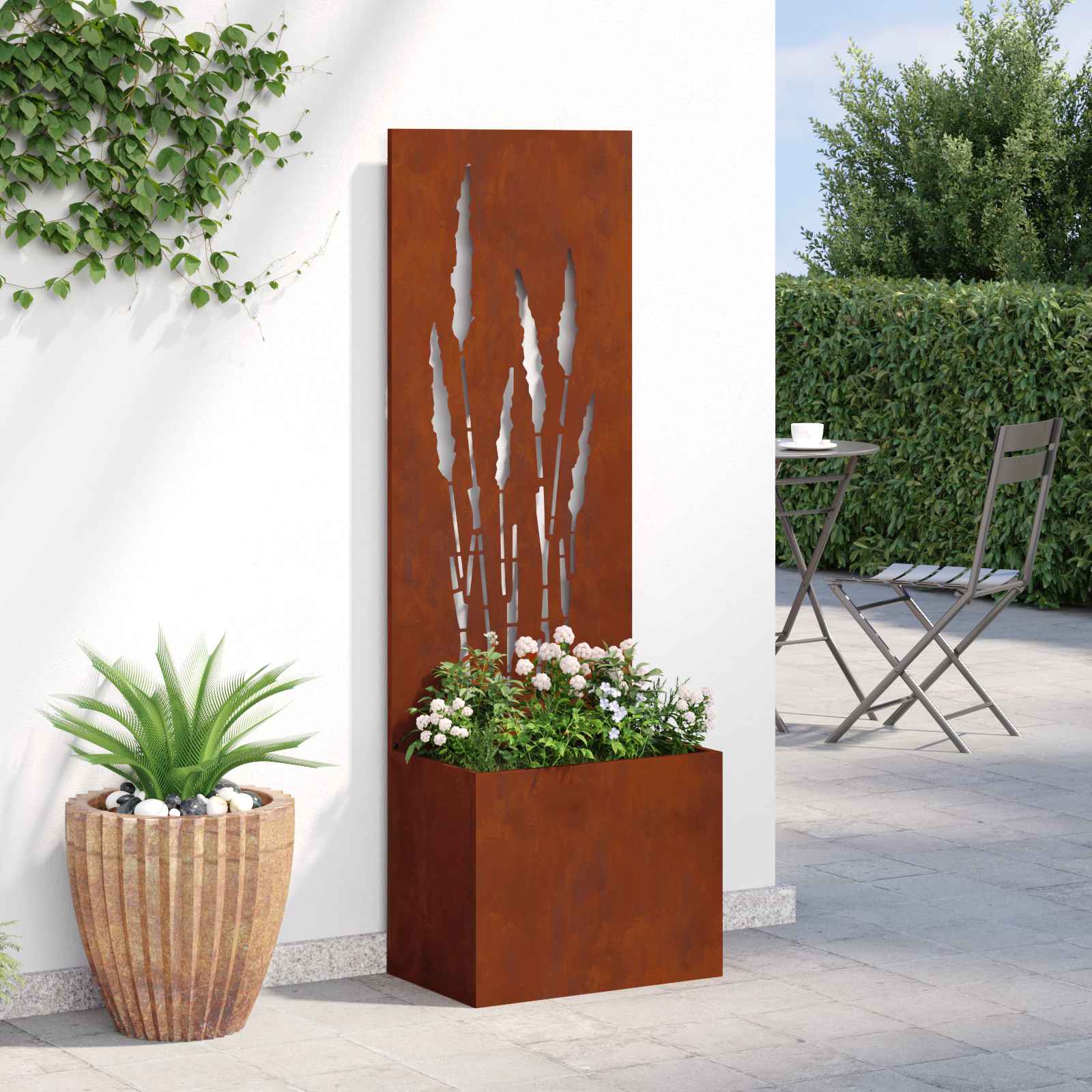 Sodo privatumo ekranas „Fretwork“ Rūdijanti 50 x 32 x 150 cm