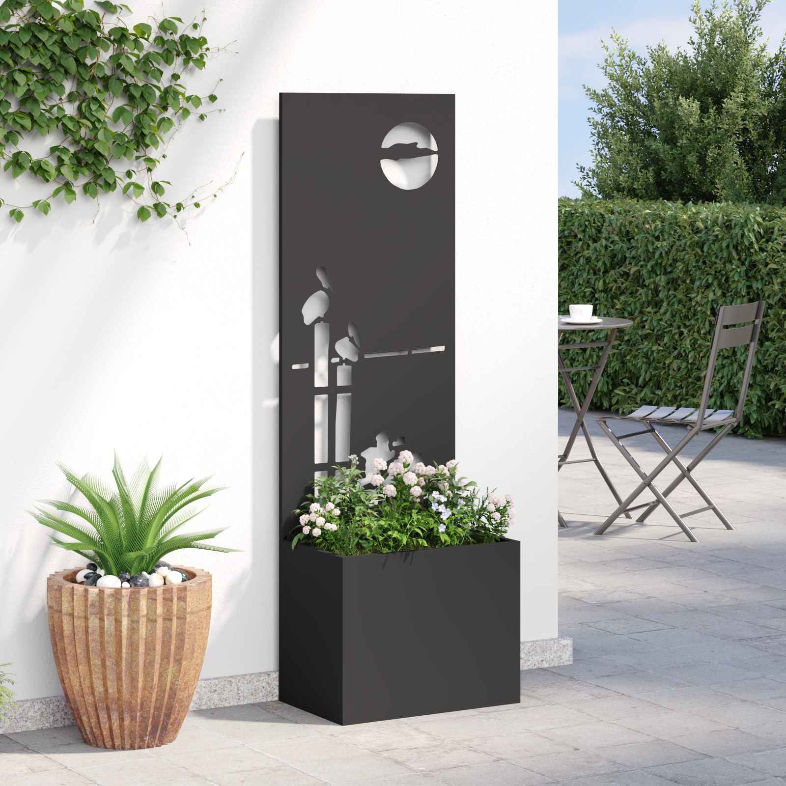 Sodo privatumo ekranas „Fretwork“ Juoda 50 x 140 cm