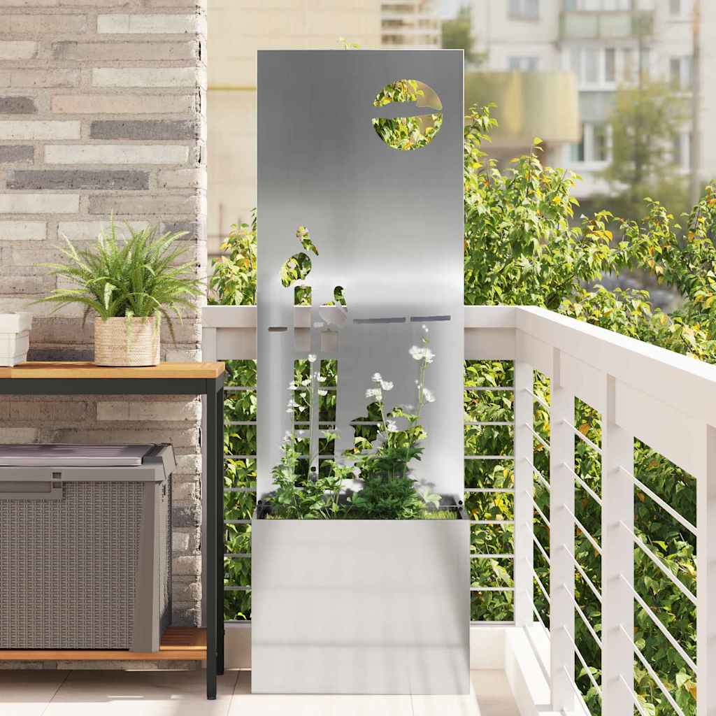 Sodo privatumo ekranas „Fretwork“ Sidabro 50 x 140 cm