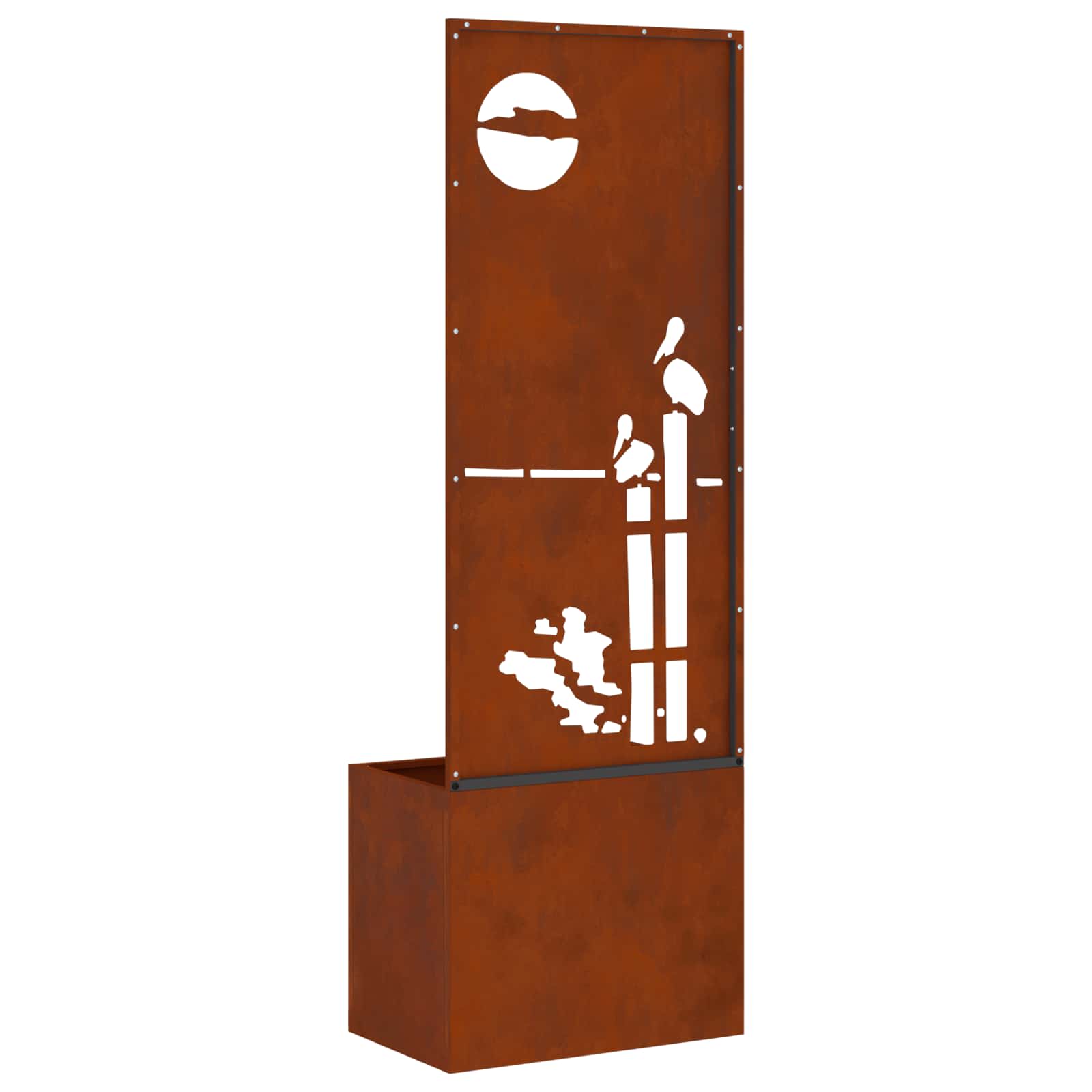 Sodo privatumo ekranas „Fretwork“ Rūdijanti 50 x 140 cm