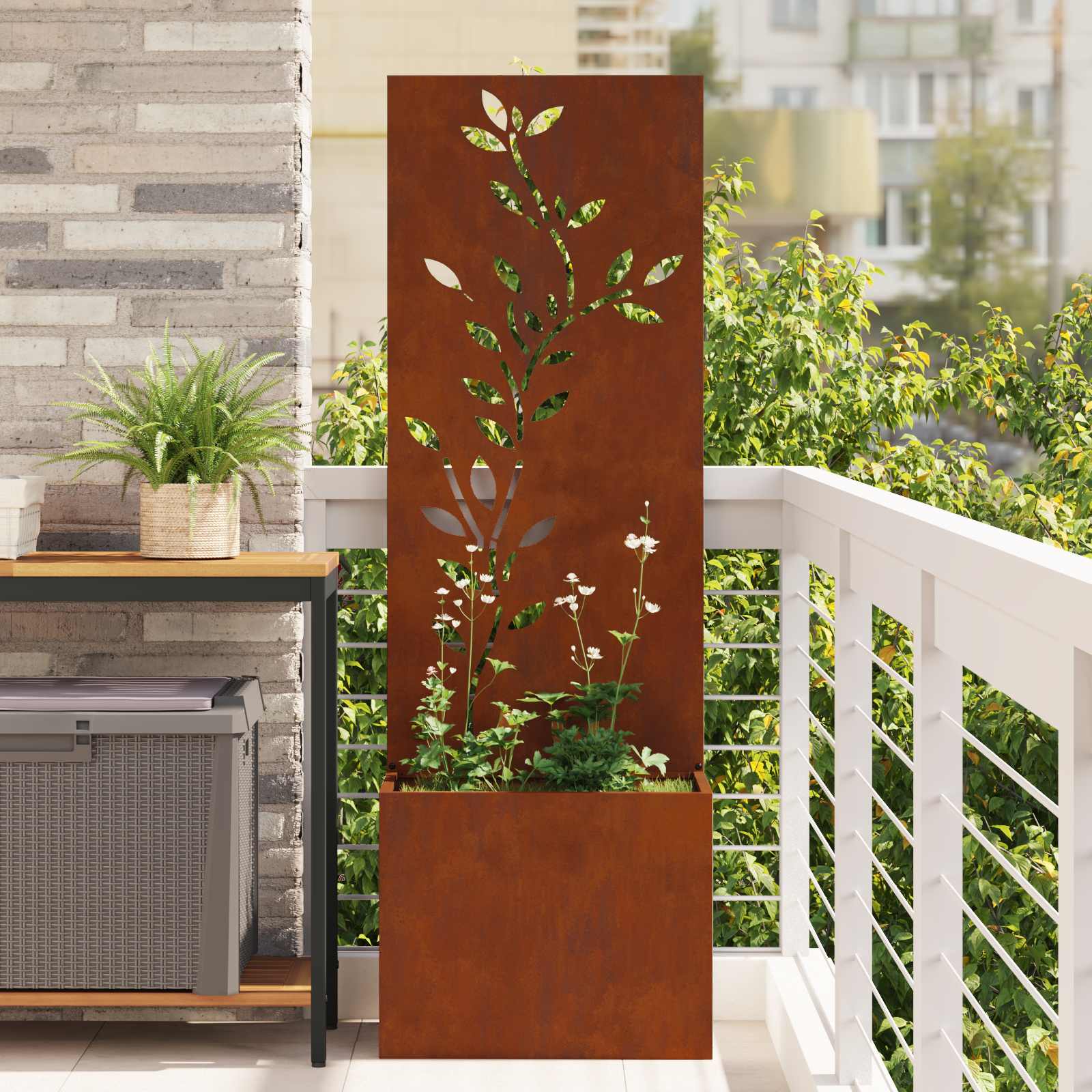 Garden Privacy Screen Flower Rusting 50 x 140 cm