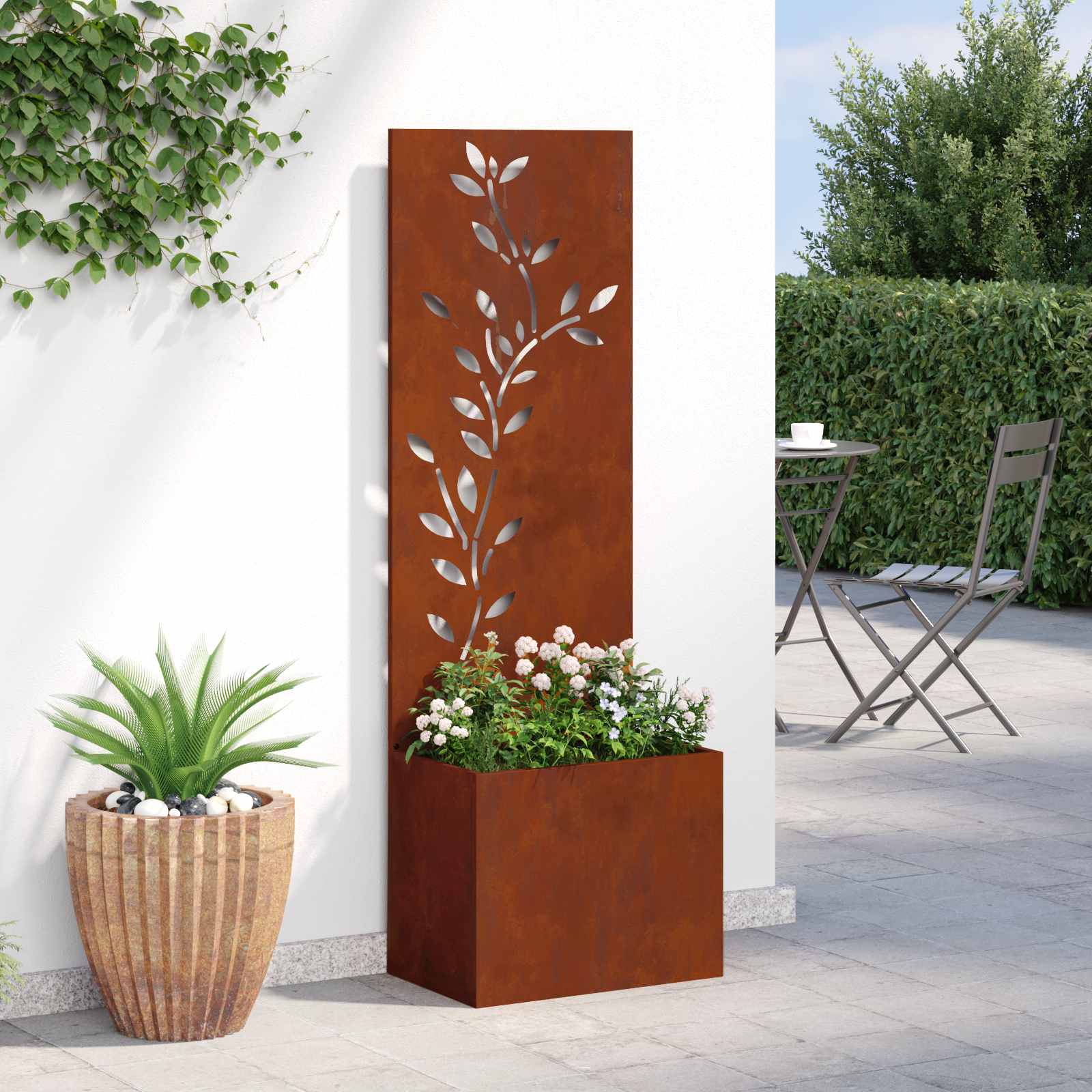Garden Privacy Screen Flower Rusting 50 x 140 cm