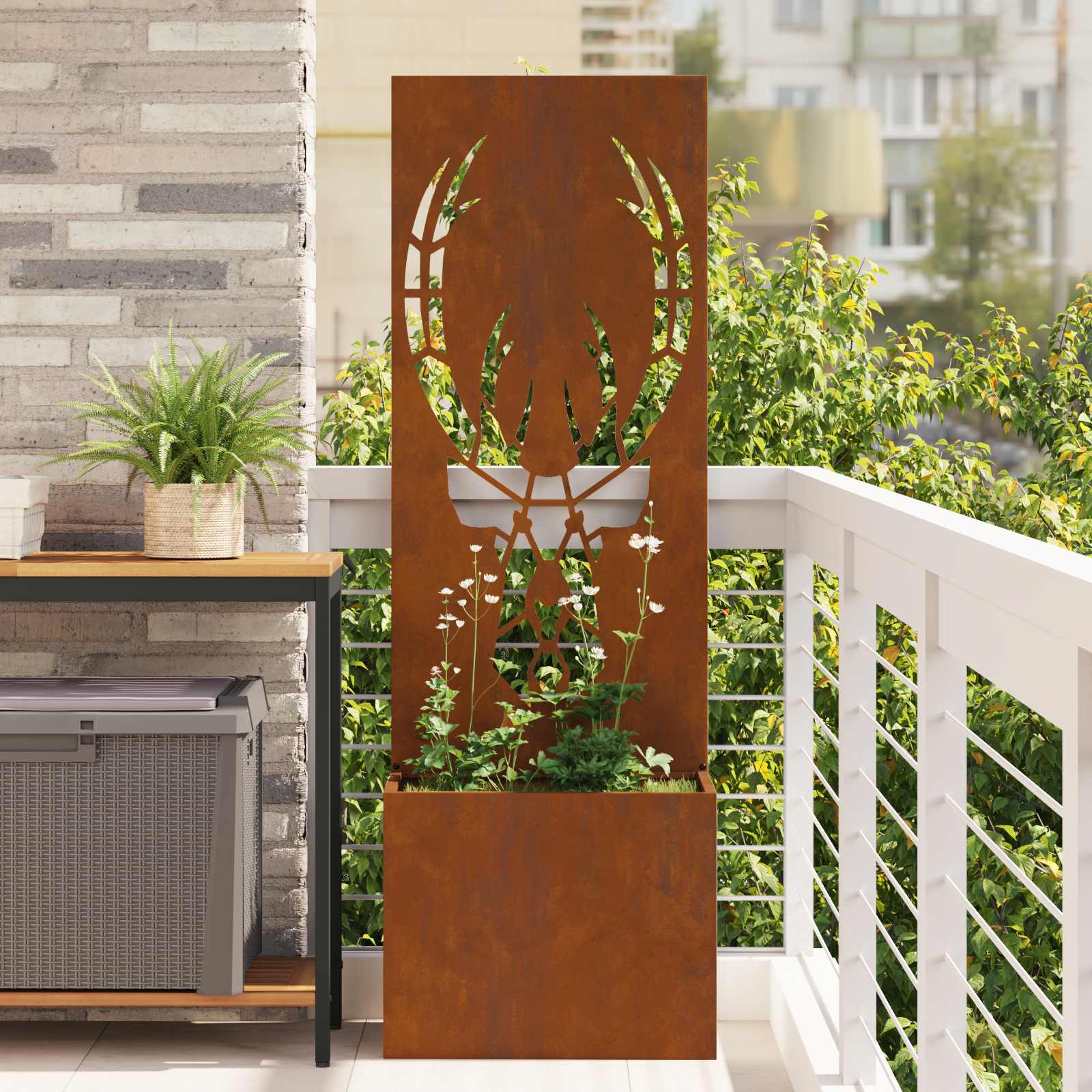 Dārza privātuma ekrāns Dzīvnieku raksti Rūsējošs 50 x 140 cm