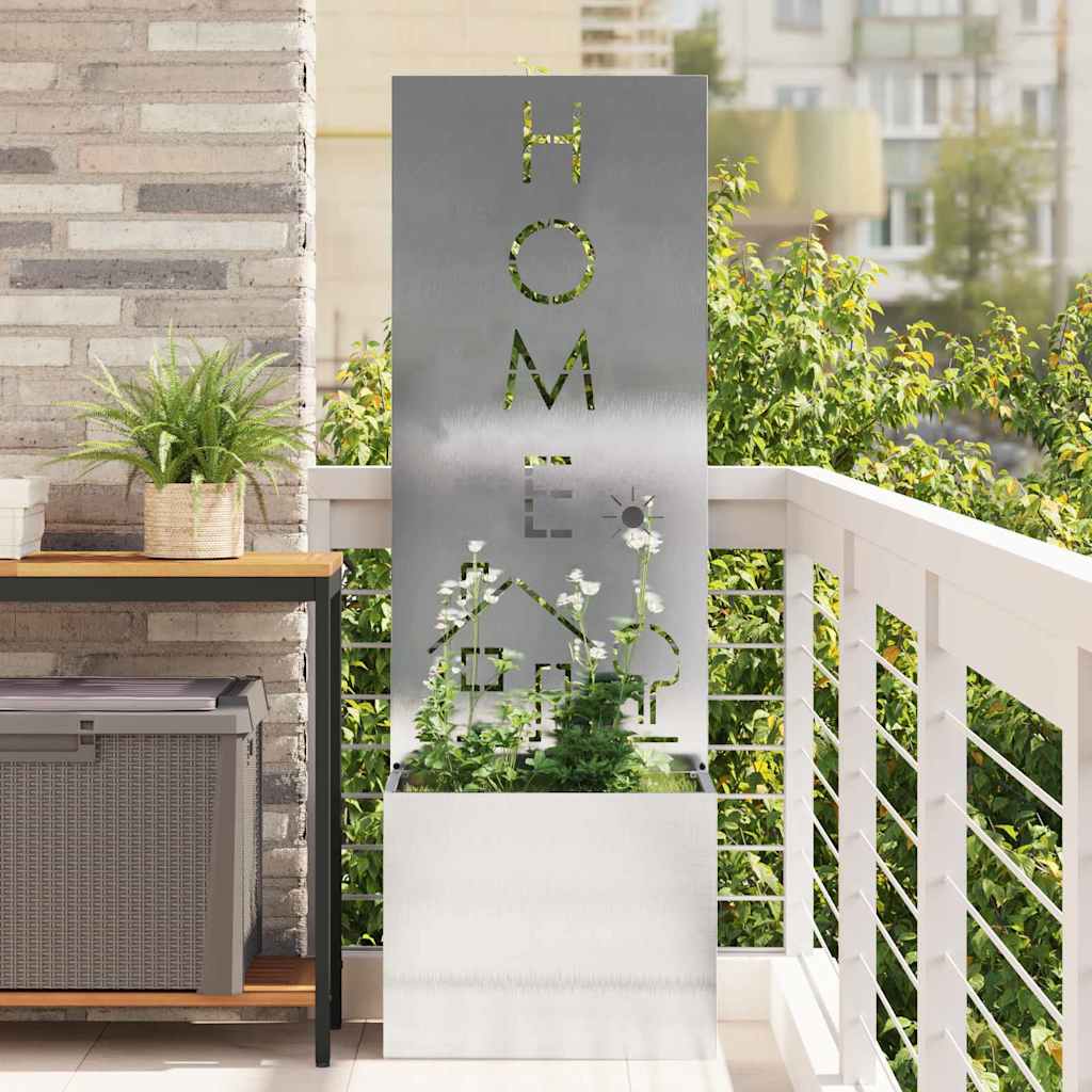 Garden Privacy Screen "Fretwork" Silver 50 x 140 cm