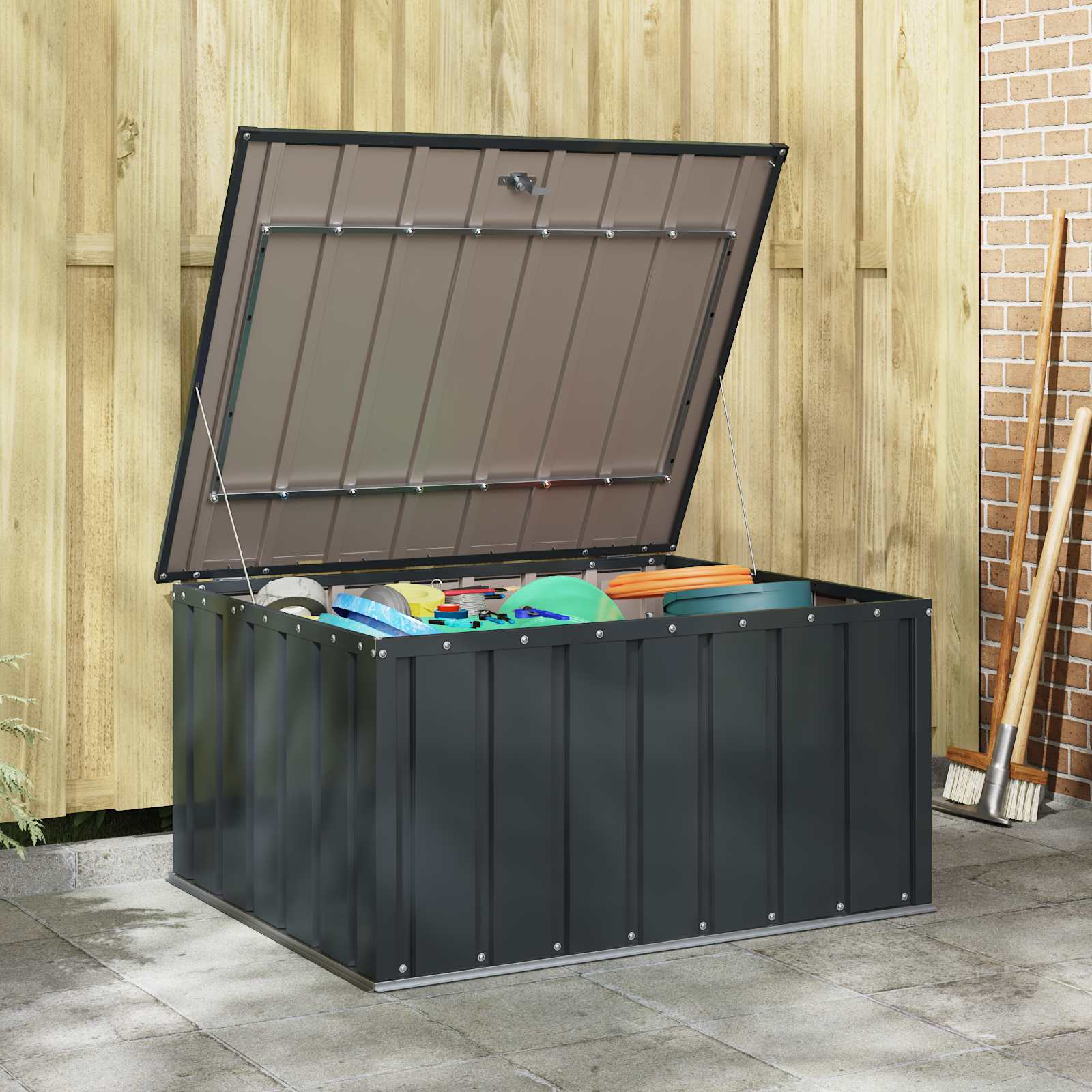 Storage box FOXWOOD, black, 101x82cm