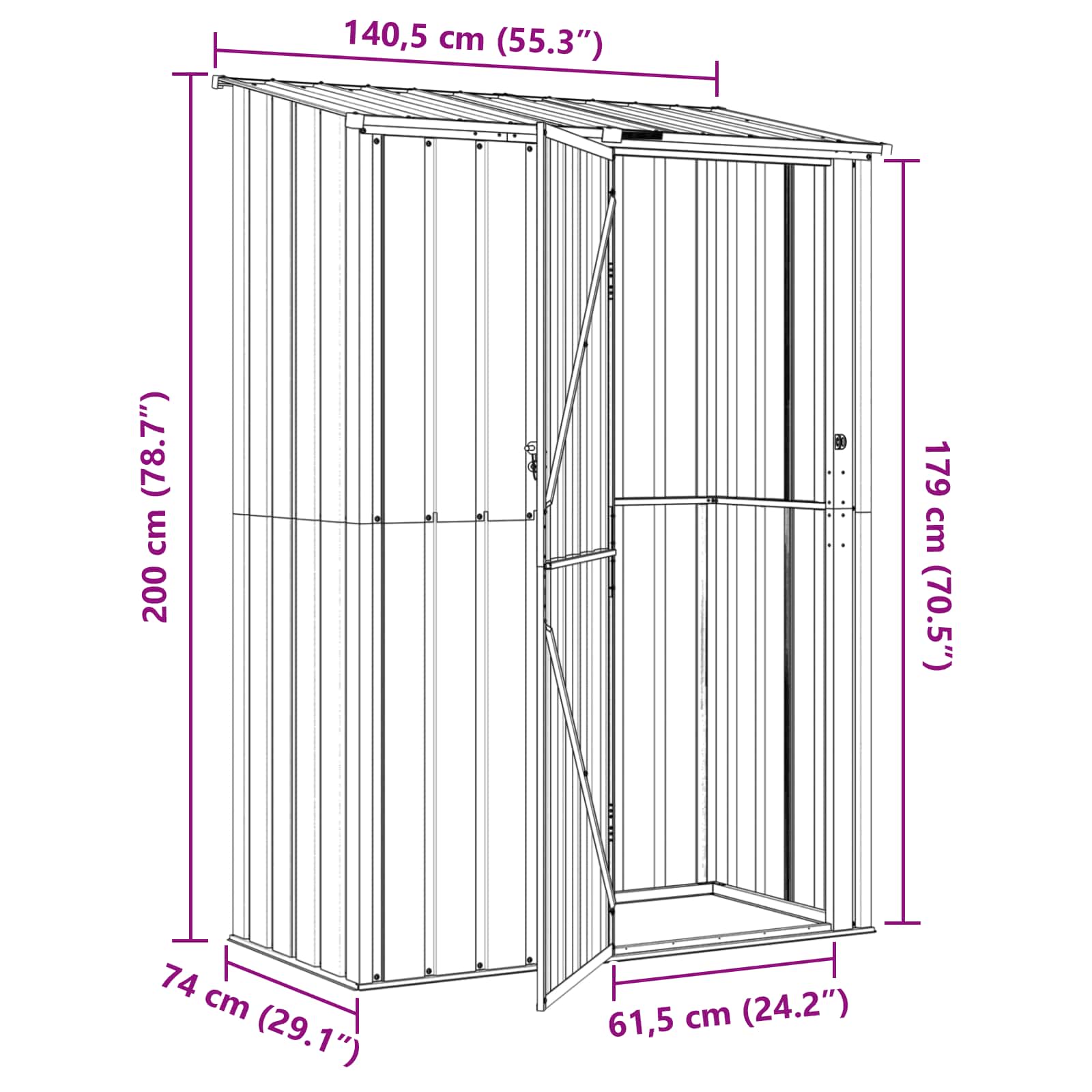 Sodo pašiūrės Ruda 140,5 x 74 x 200 cm Metalas
