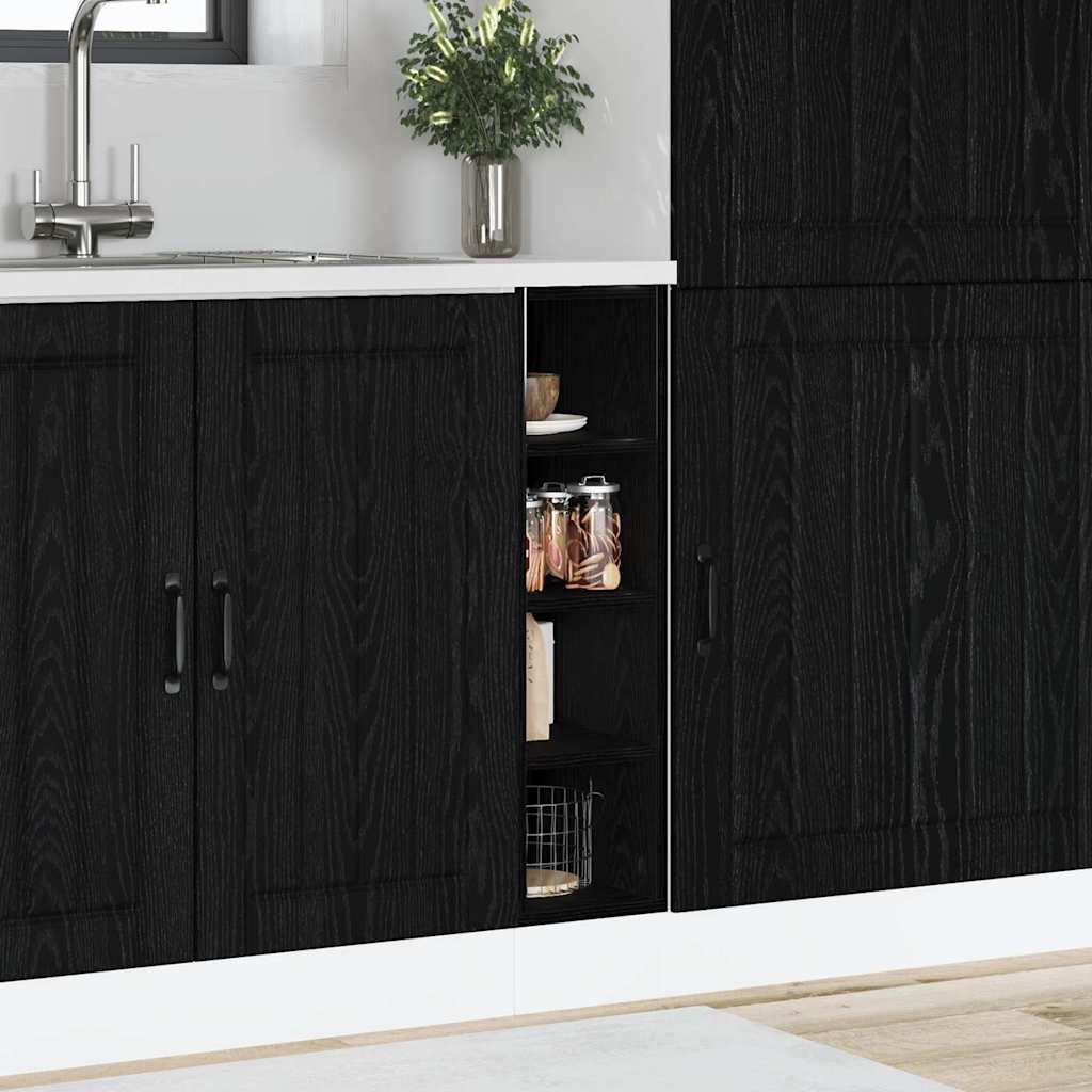 Kitchen Base Cabinet with shelf Riga black oak