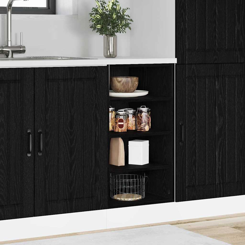 Kitchen Base Cabinet with Drawer Riga Black Oak