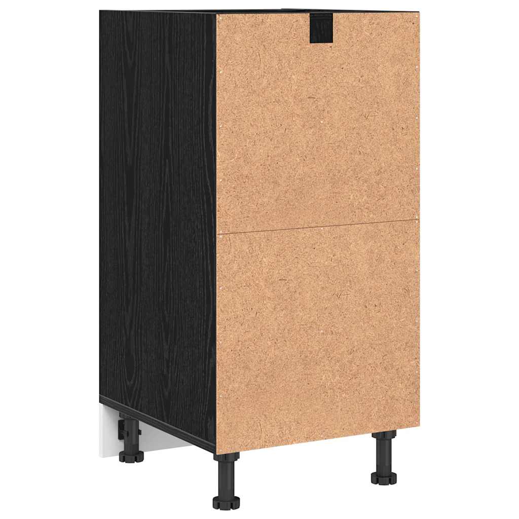 Kitchen Base Cabinet with Drawer Riga Black Oak