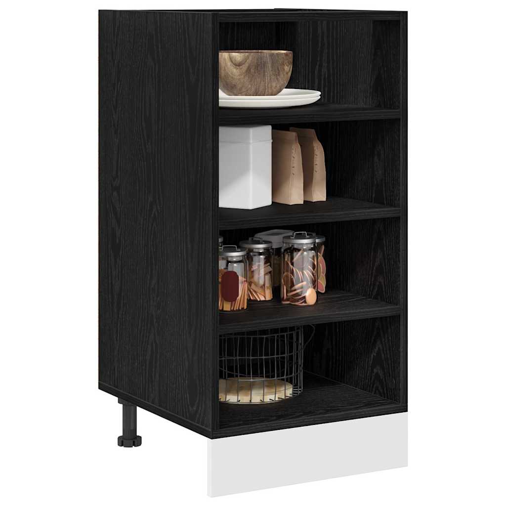 Kitchen Base Cabinet with Drawer Riga Black Oak