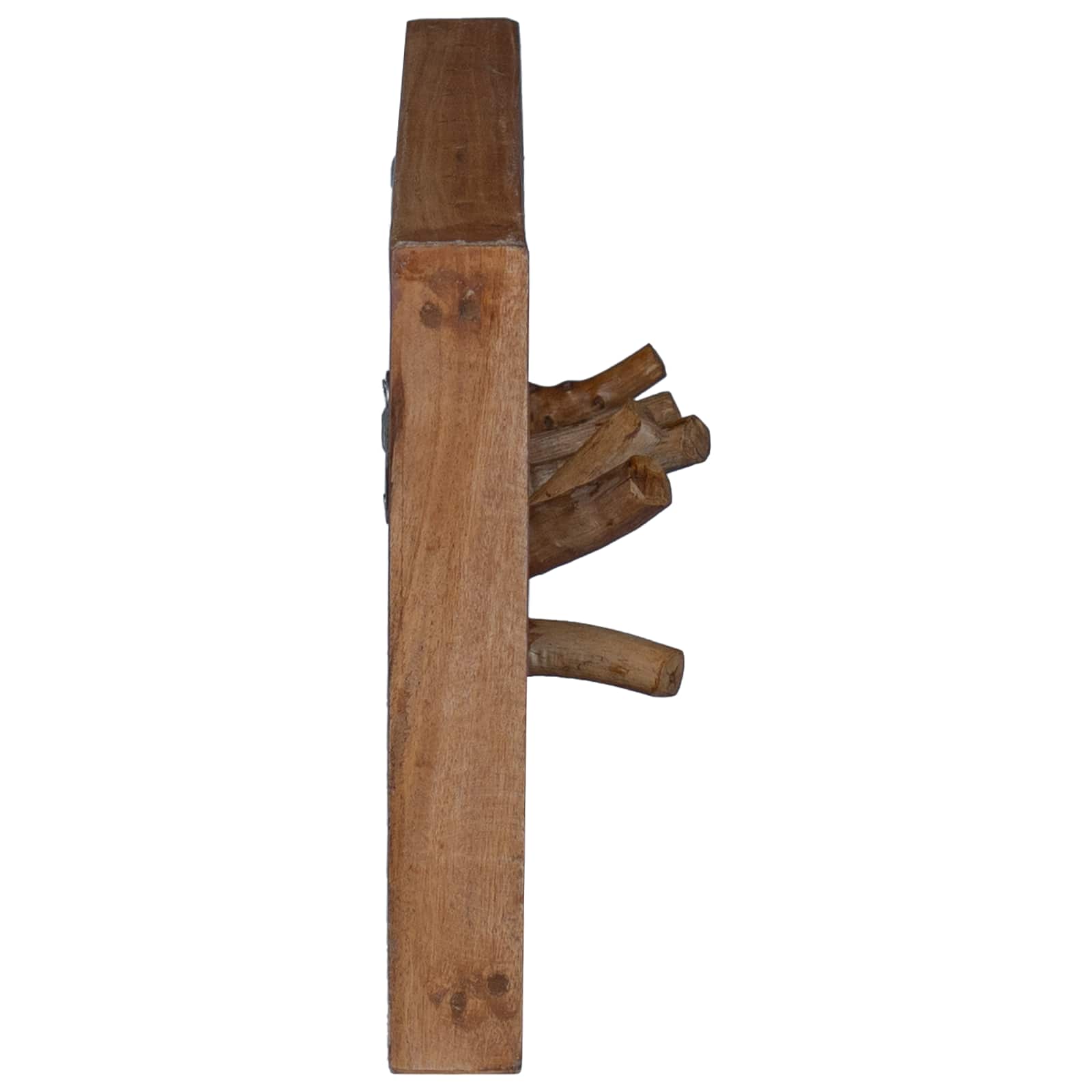 Paltų Kabliukas Natūrali 50 x 10 x 25 cm Kietas mahonio mediena