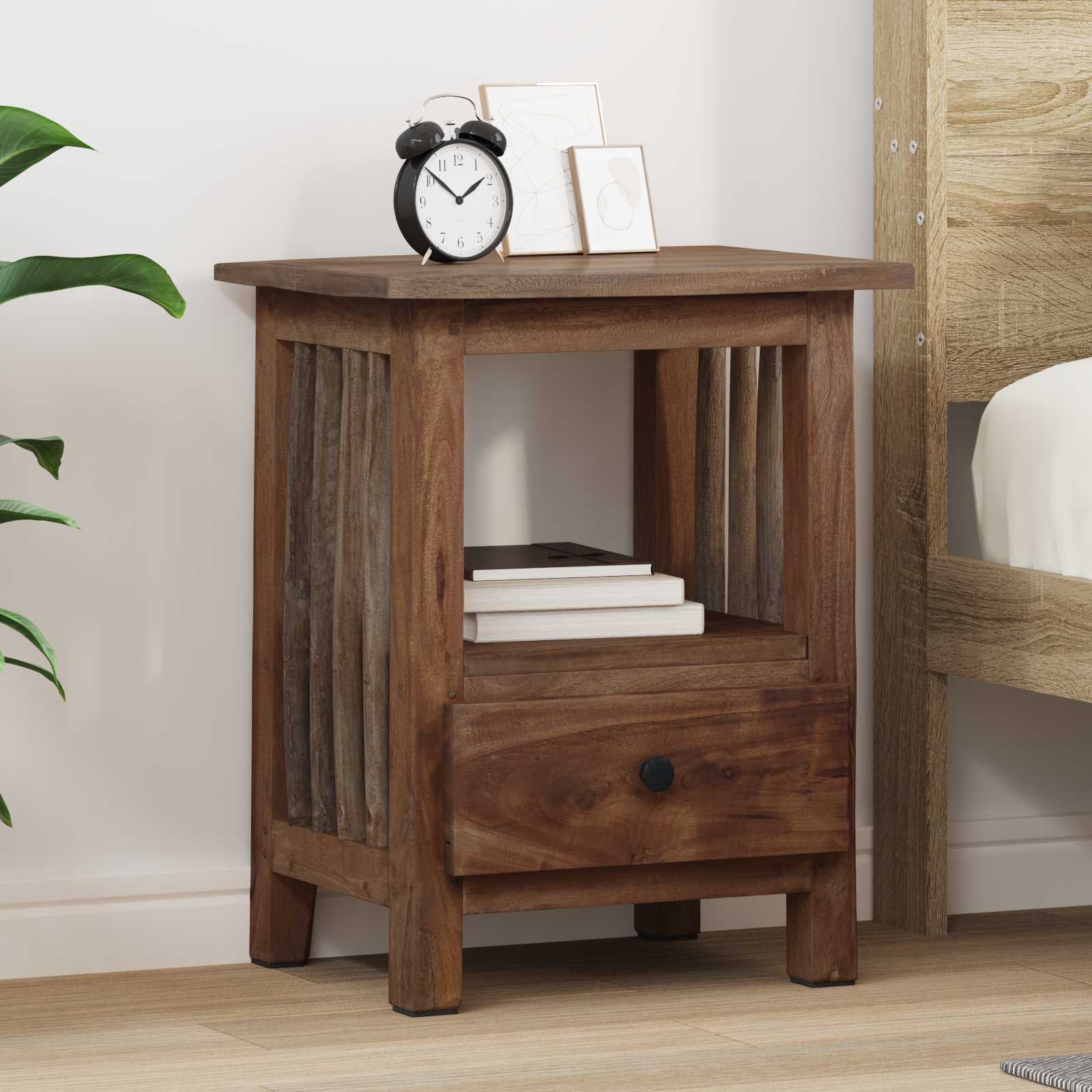 Bedside Table Brown 30 x 30 x 47 cm Solid Reclaimed Wood