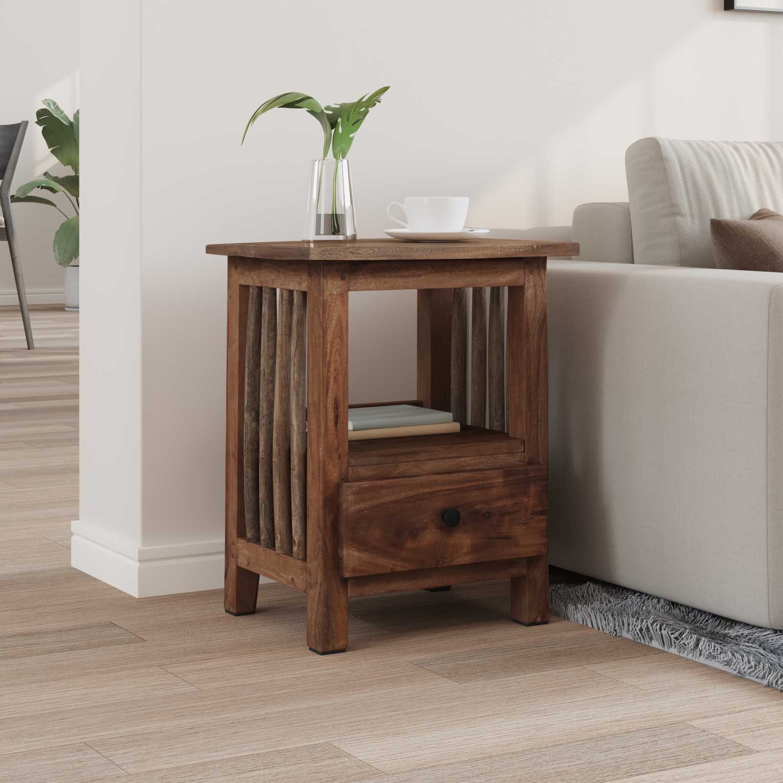 Bedside Table Brown 30 x 30 x 47 cm Solid Reclaimed Wood