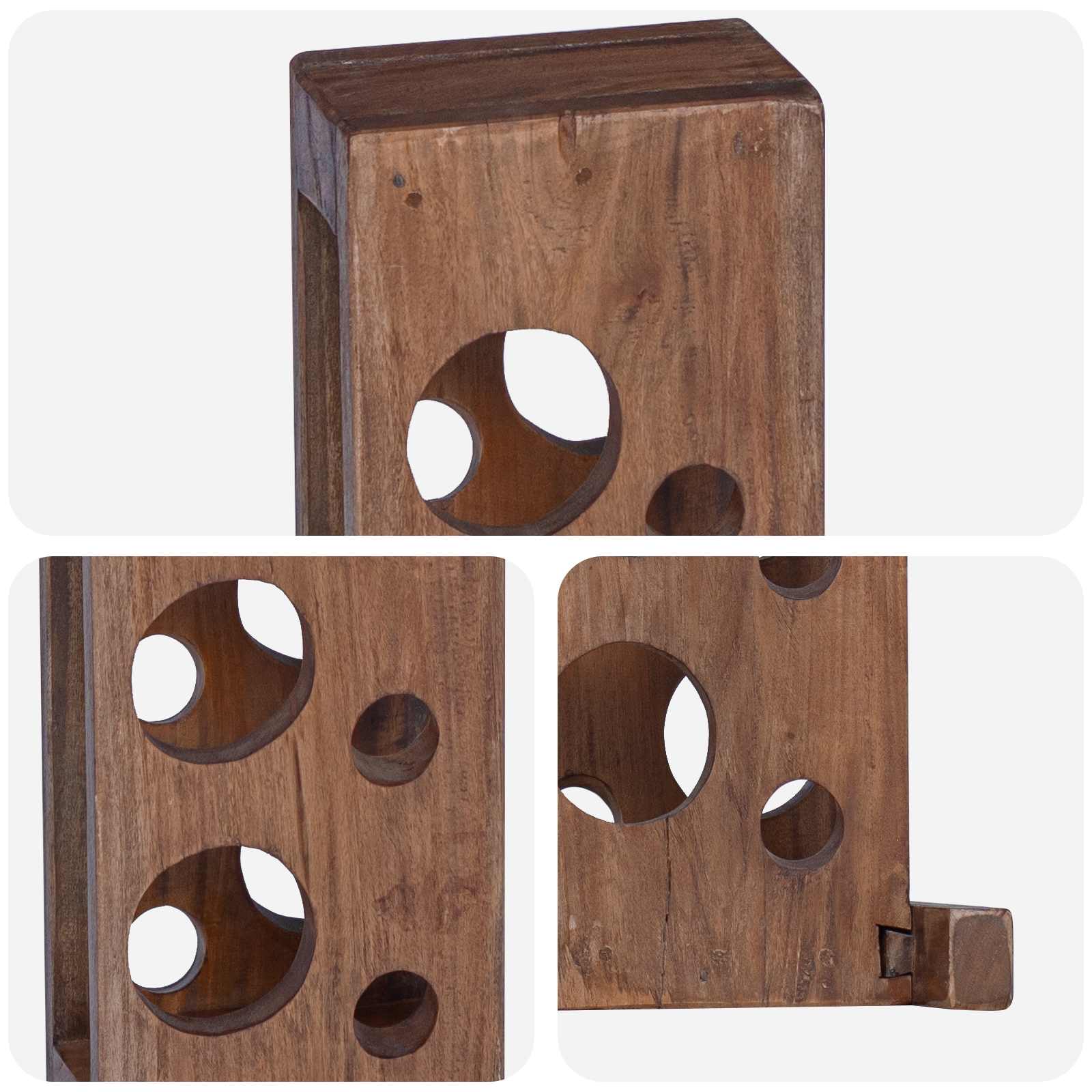 Coat Rack Brown 20 x 25 x 100 cm Solid Mahogany Wood