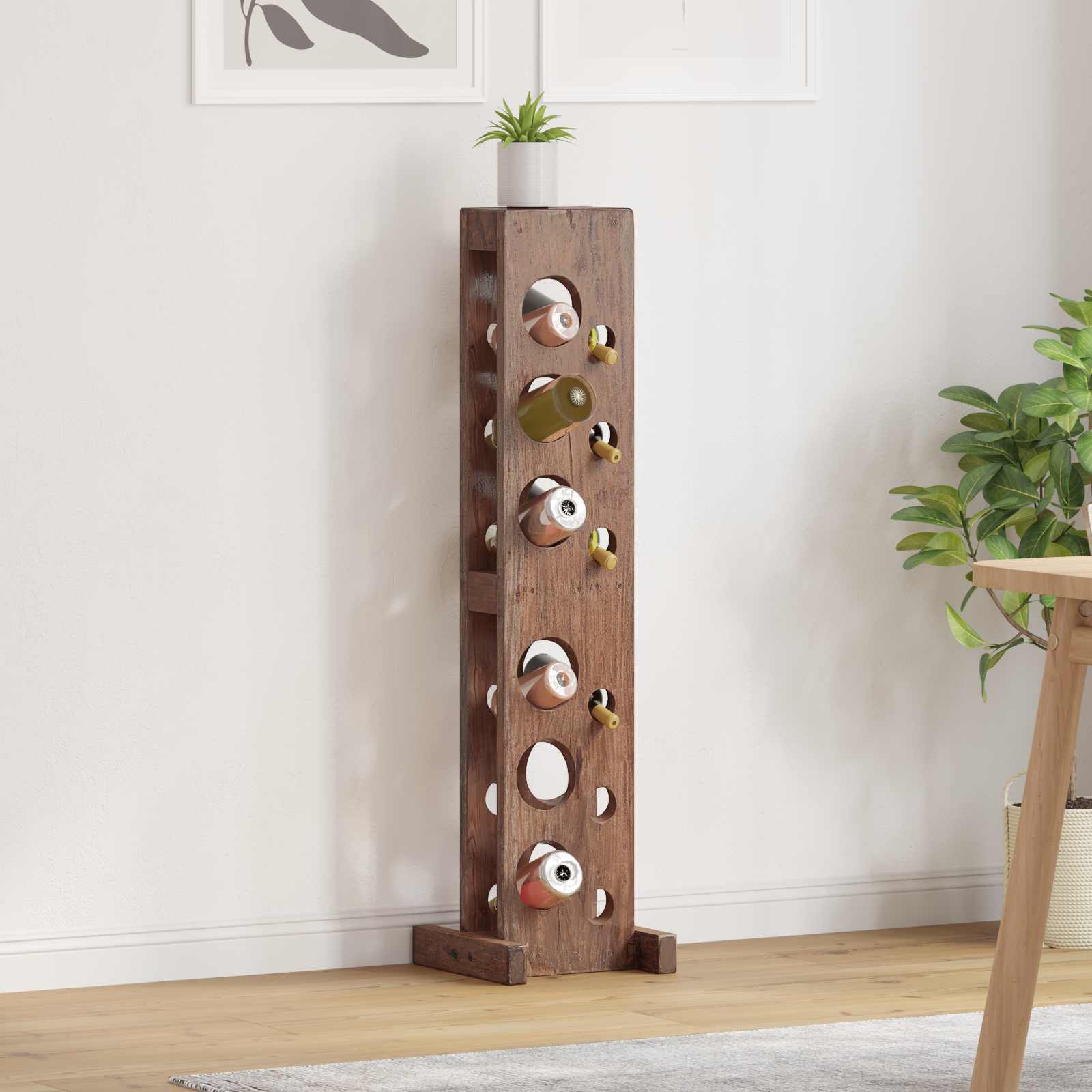 Coat Rack Brown 20 x 25 x 100 cm Solid Mahogany Wood