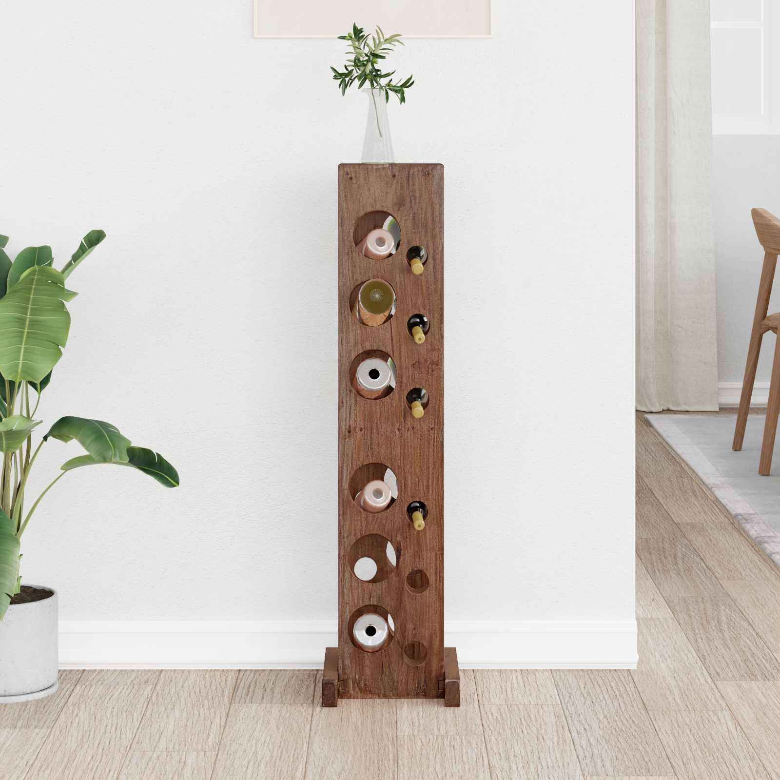 Coat Rack Brown 20 x 25 x 100 cm Solid Mahogany Wood