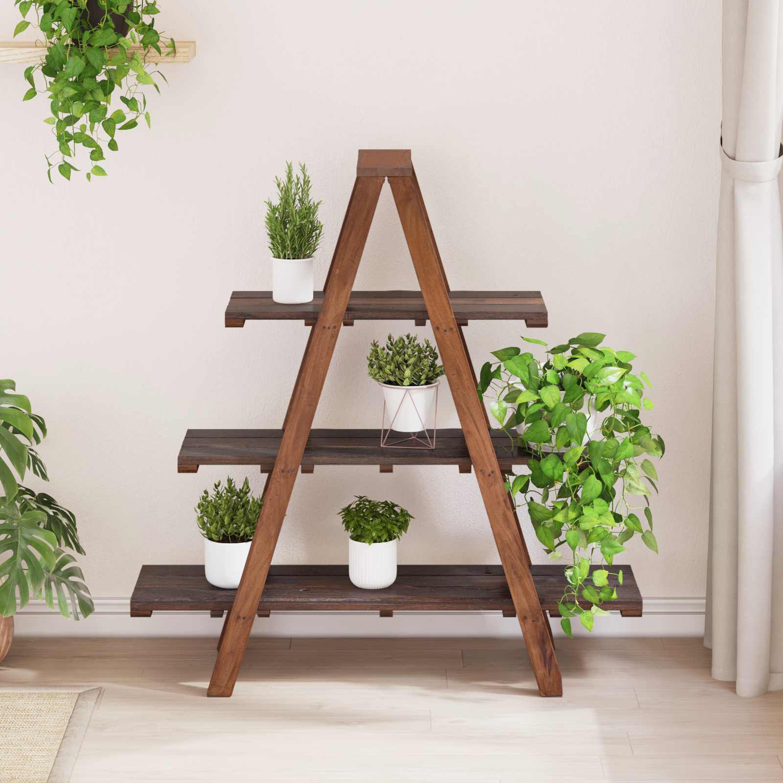 Folding Stand Brown 79.5 x 35 x 112 cm Solid Reclaimed Wood
