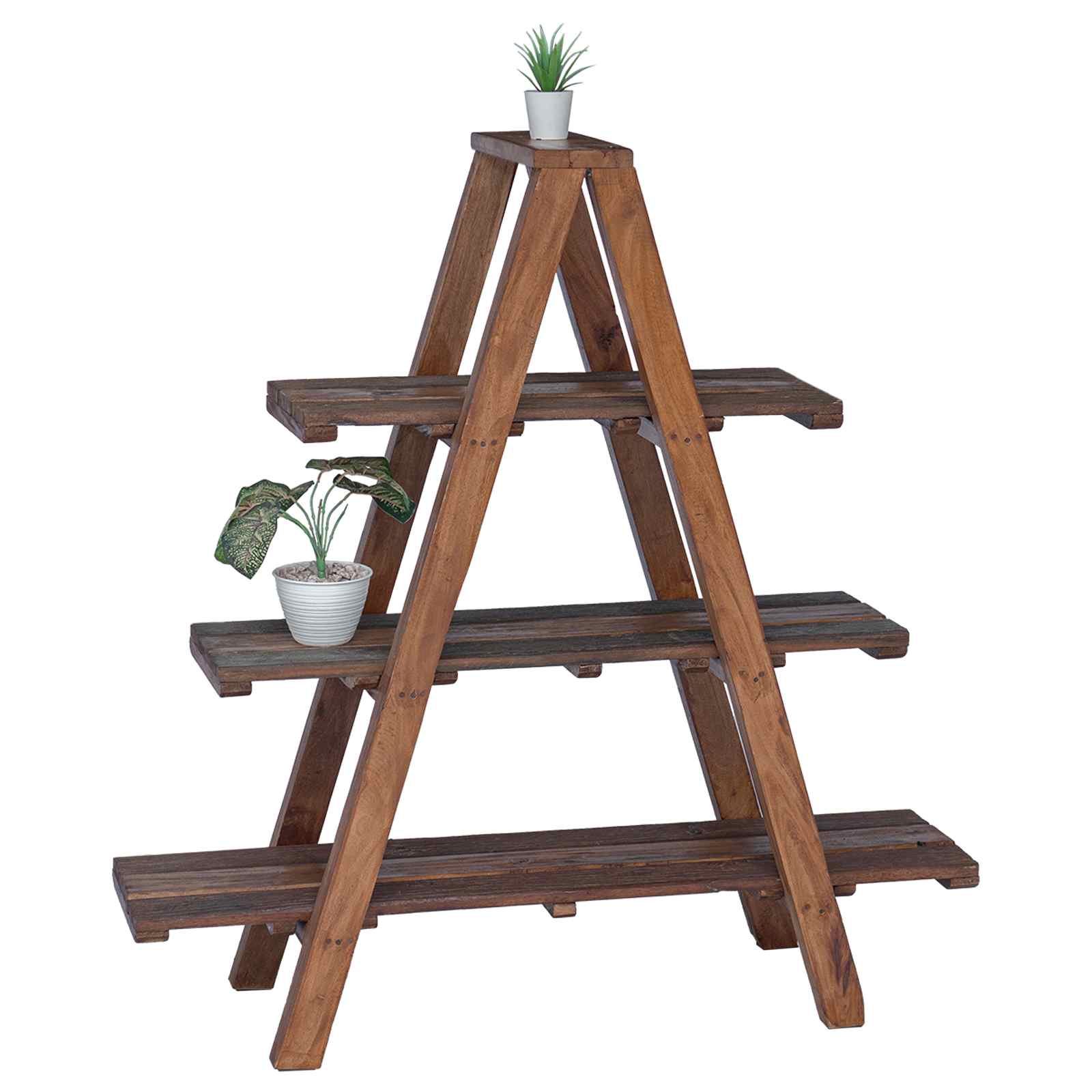 Folding Stand Brown 79.5 x 35 x 112 cm Solid Reclaimed Wood