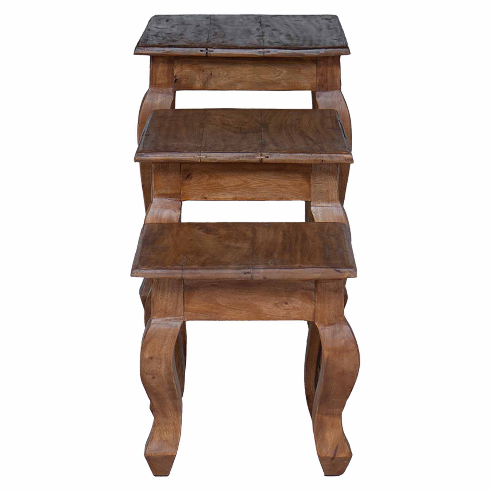 Līmēts galds 3 gab. Brūna, sarkankoka masīvkoksne