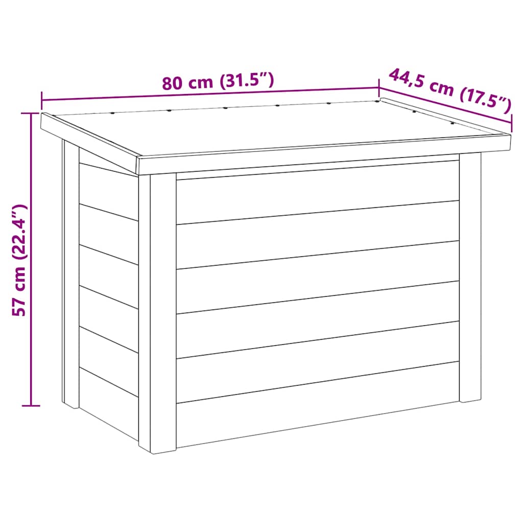 Storage Box with Storage Natural 80 x 44.5 x 57.5 cm