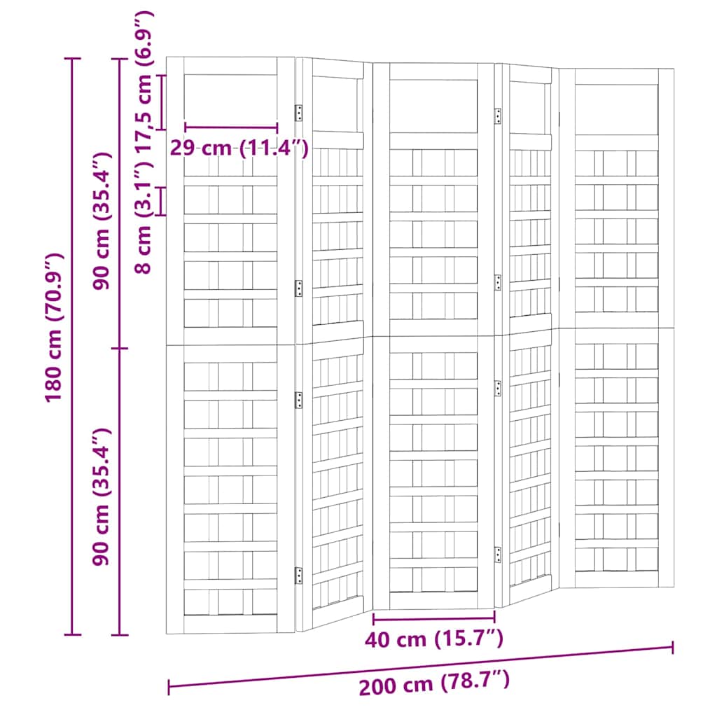 Išorinė privatumo užtvara 5 pcs Ruda 200 x 180 cm