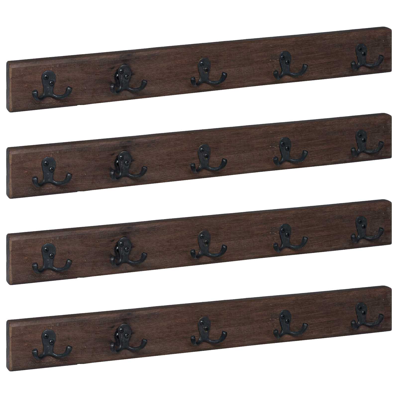 Coat Rack Brown 60 x 7 x 8 cm Solid Reclaimed Wood
