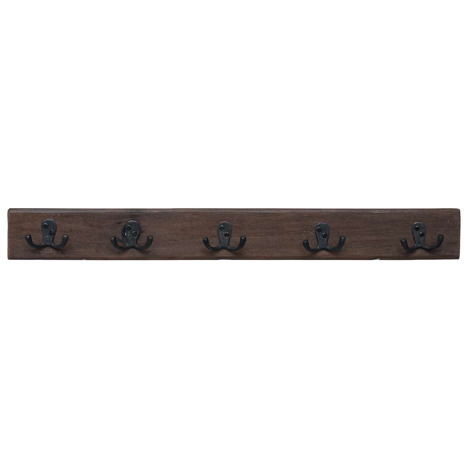 Coat Rack Brown 60 x 7 x 8 cm Solid Reclaimed Wood