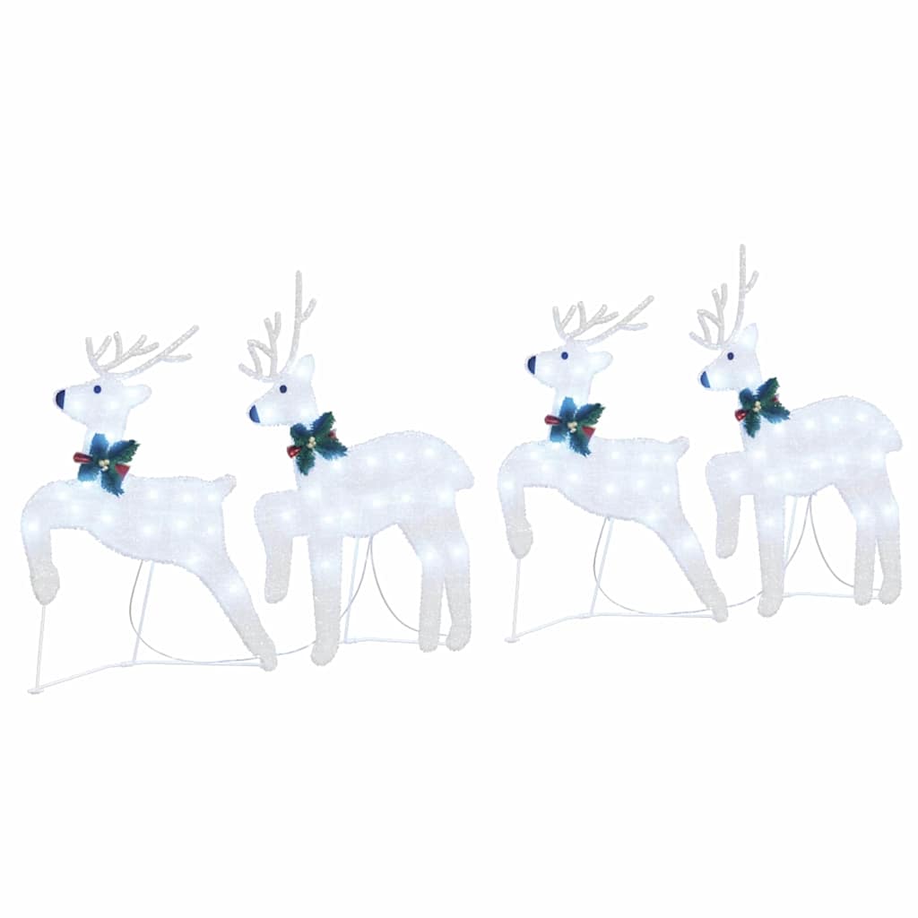 LED Reindeer 4 pcs Silver fabric