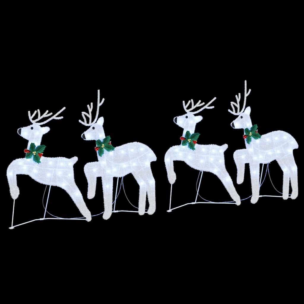 LED Reindeer 4 pcs Silver fabric