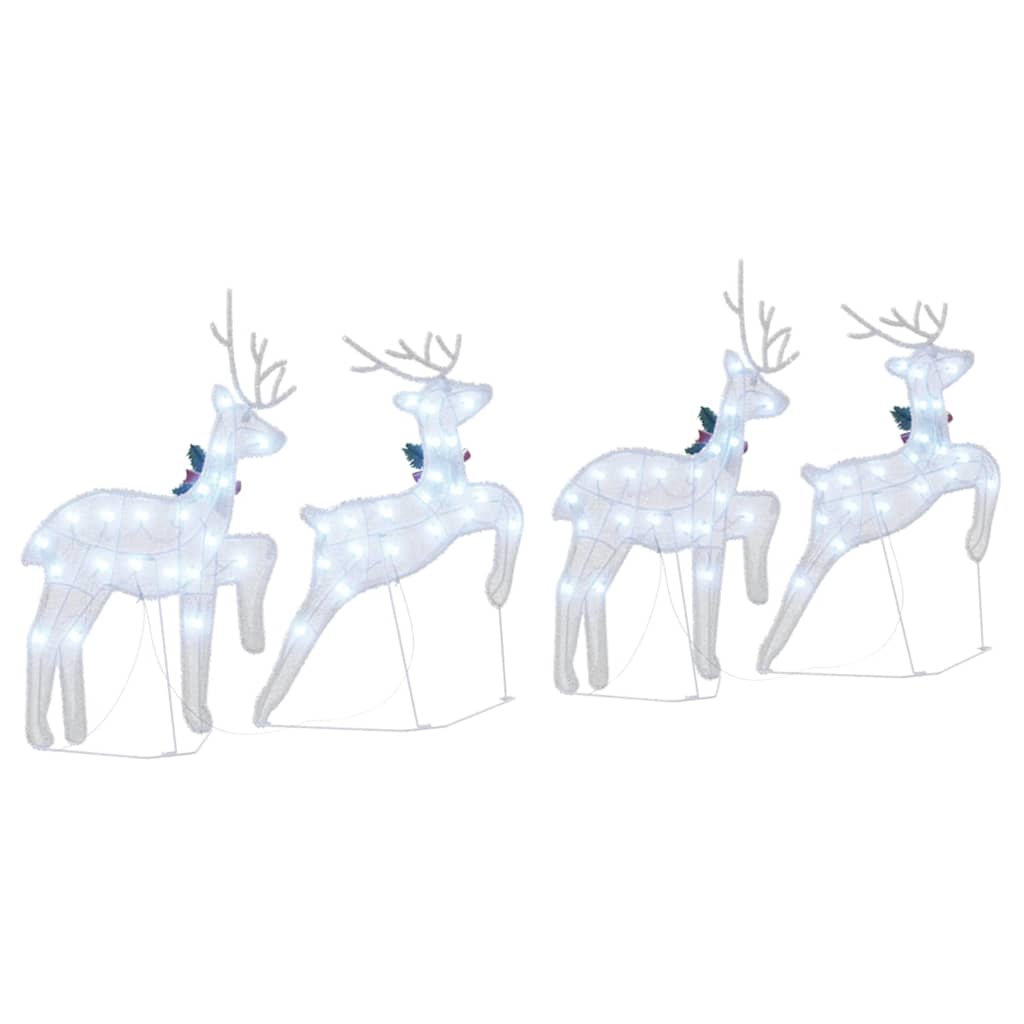 LED Reindeer 4 pcs Silver fabric