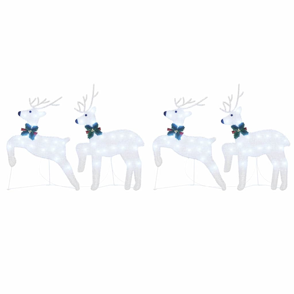 LED Reindeer 4 pcs Silver fabric