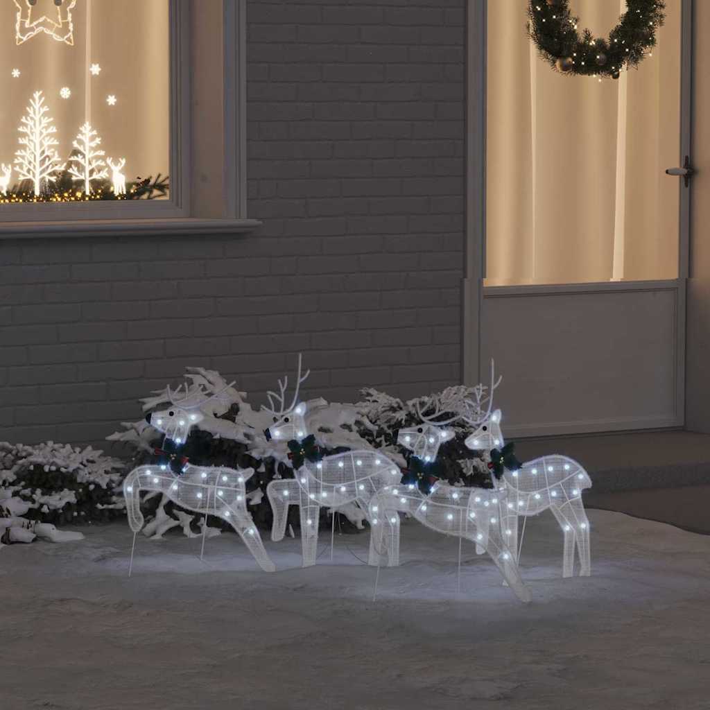 LED deer 4 pcs White fabric