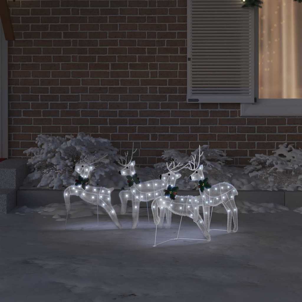 LED deer 4 pcs White fabric