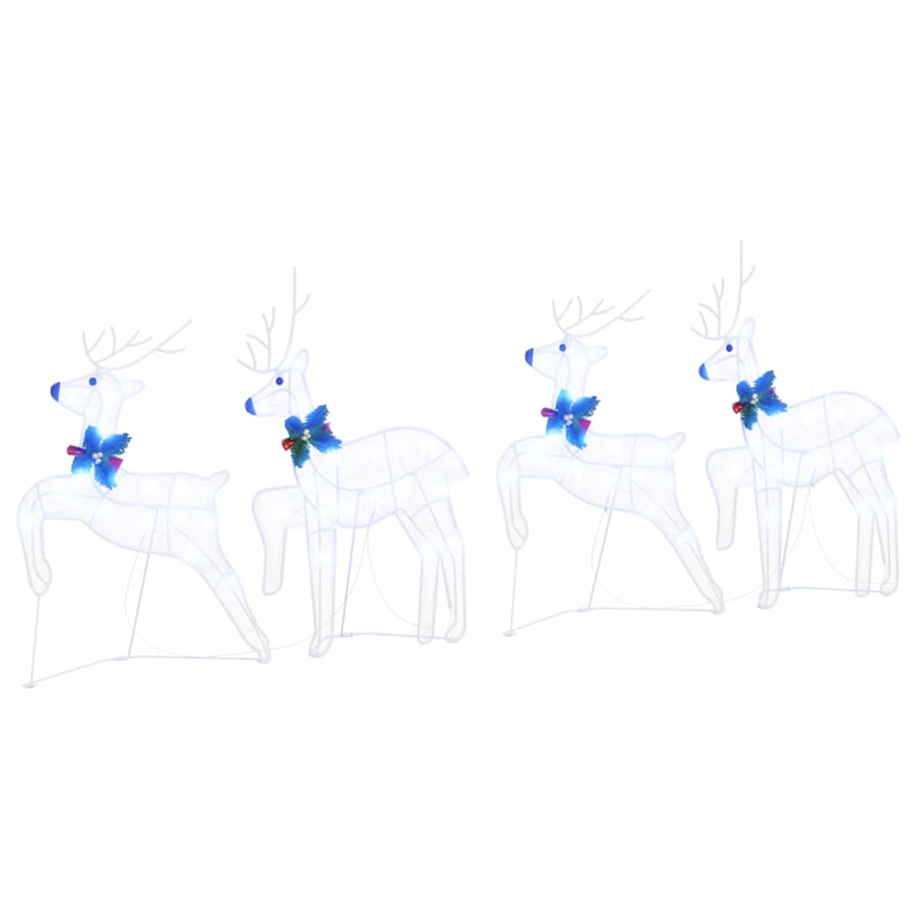 LED deer 4 pcs White fabric