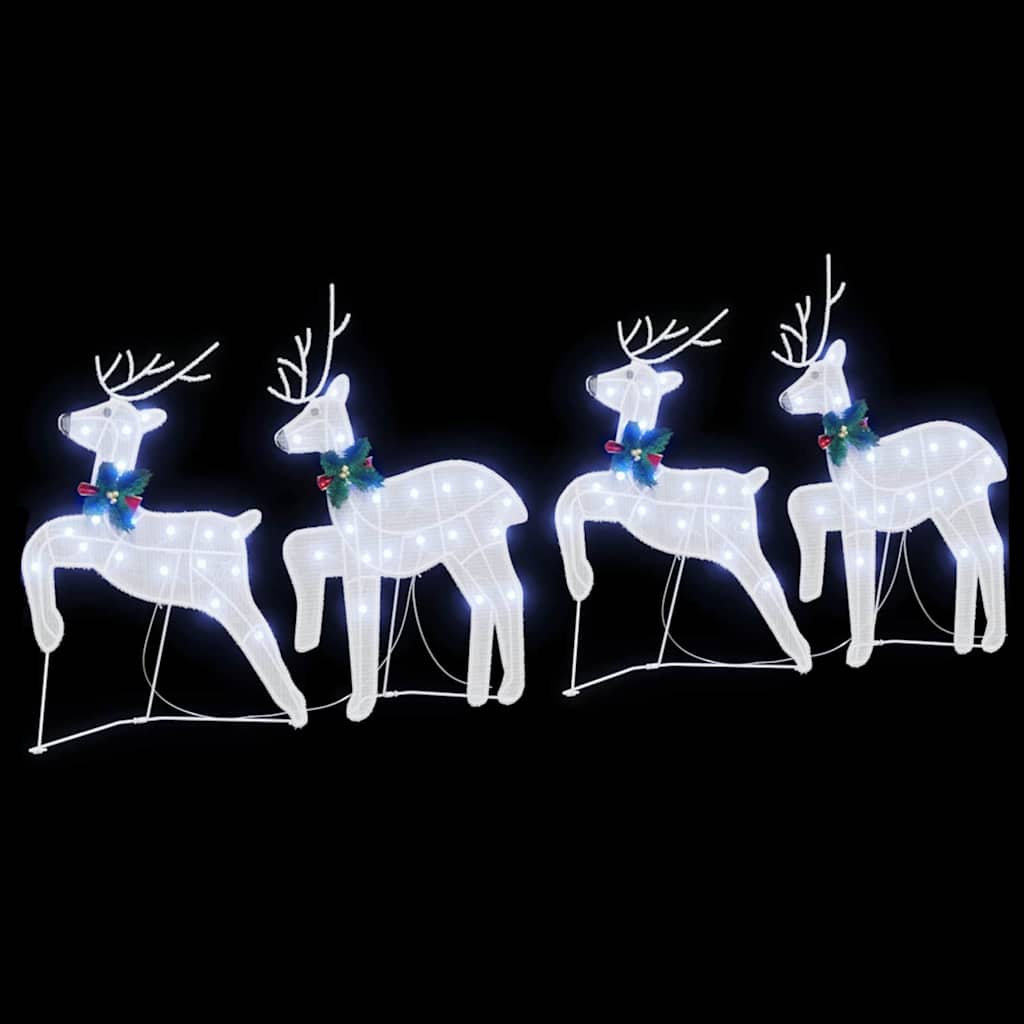 LED deer 4 pcs White fabric