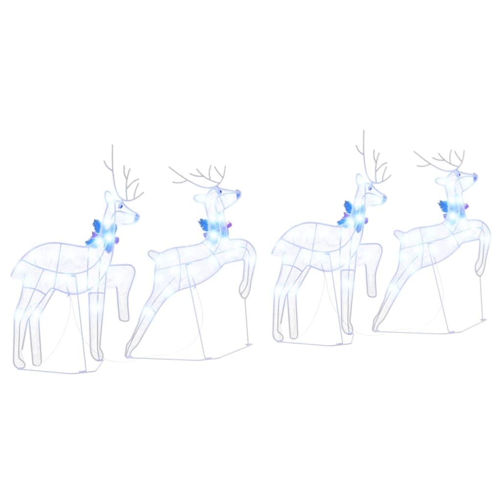 LED deer 4 pcs White fabric