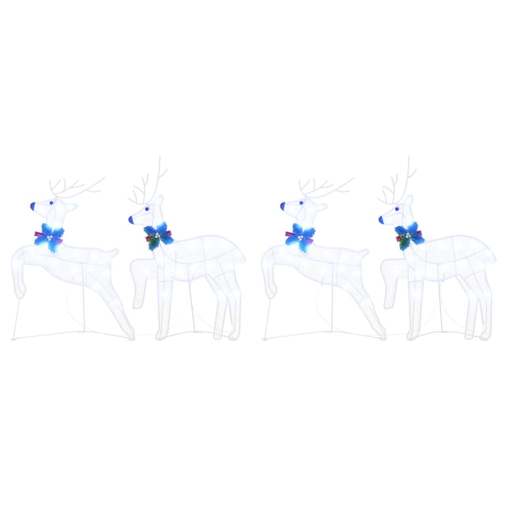 LED deer 4 pcs White fabric