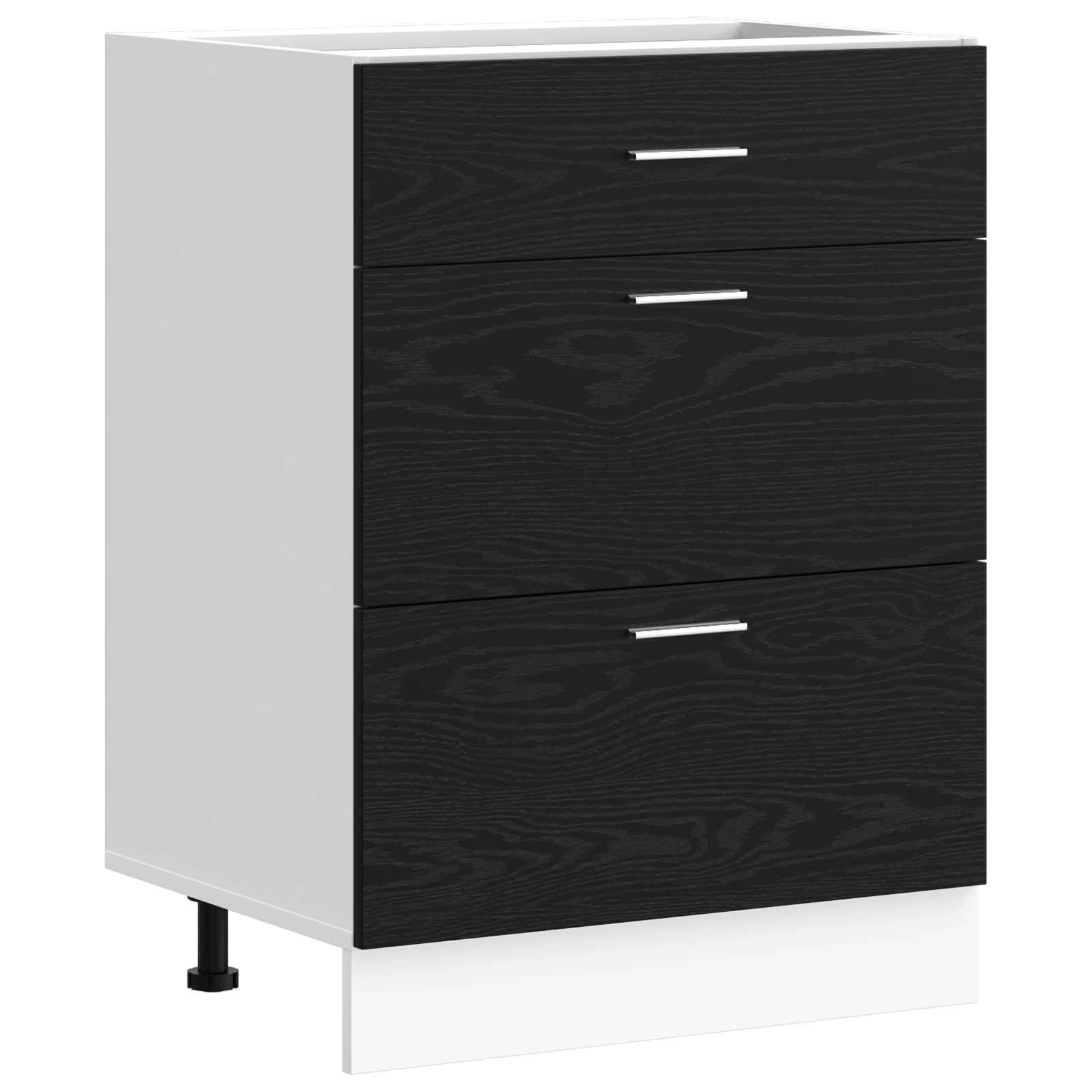 Kitchen Base Cabinet with Drawer Riga Black Oak
