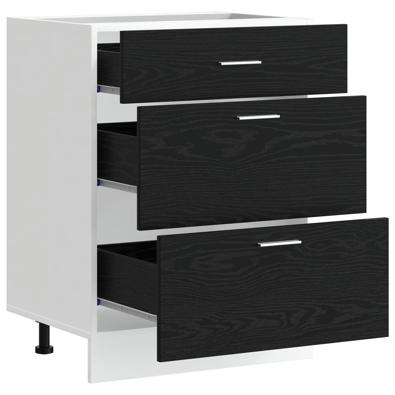Kitchen Base Cabinet with Drawer Riga Black Oak