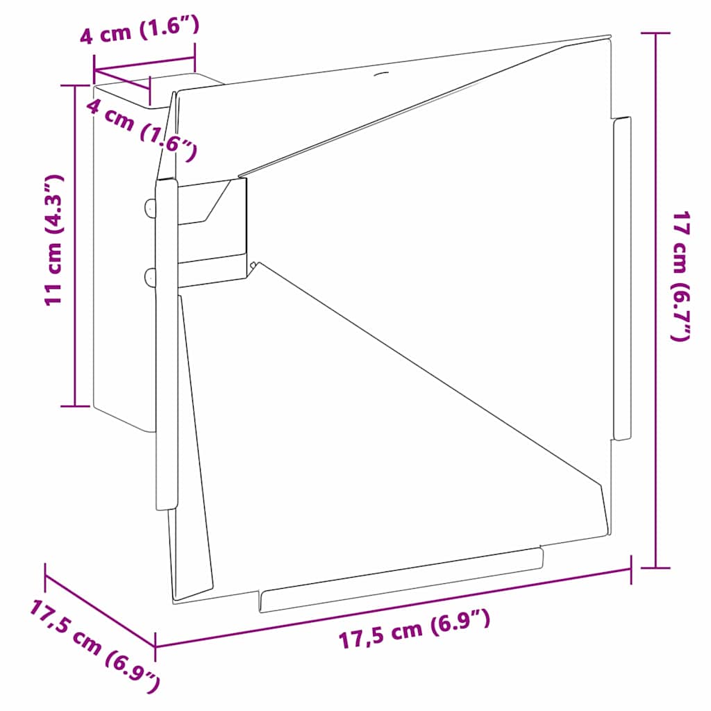 Lodīšu lamatas Melnas 17.5 x 17.5 x 17 cm Tērauds