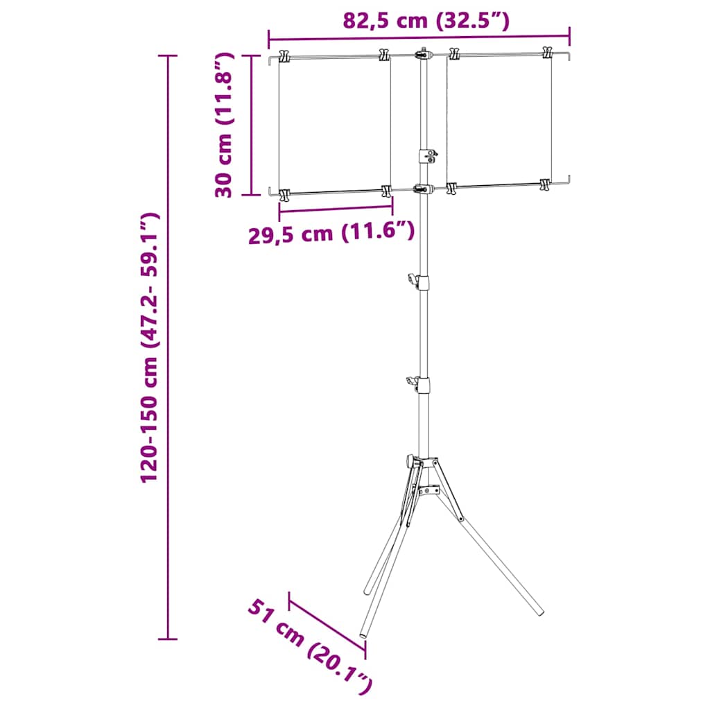 Taikinio stovas Juoda ir Balta 82,5 x 51 x 150 cm metalas