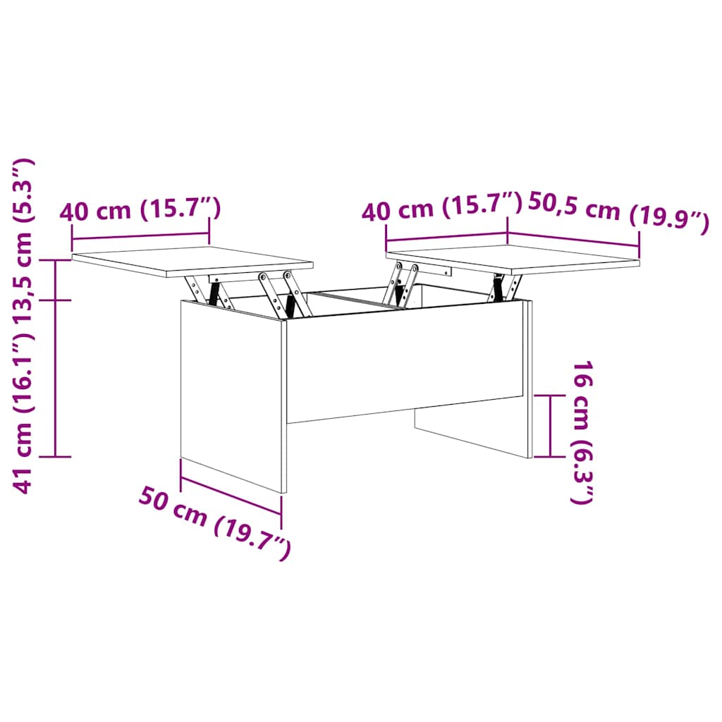 Coffee table Black oak 102 x 50.5 x 46.5 cm