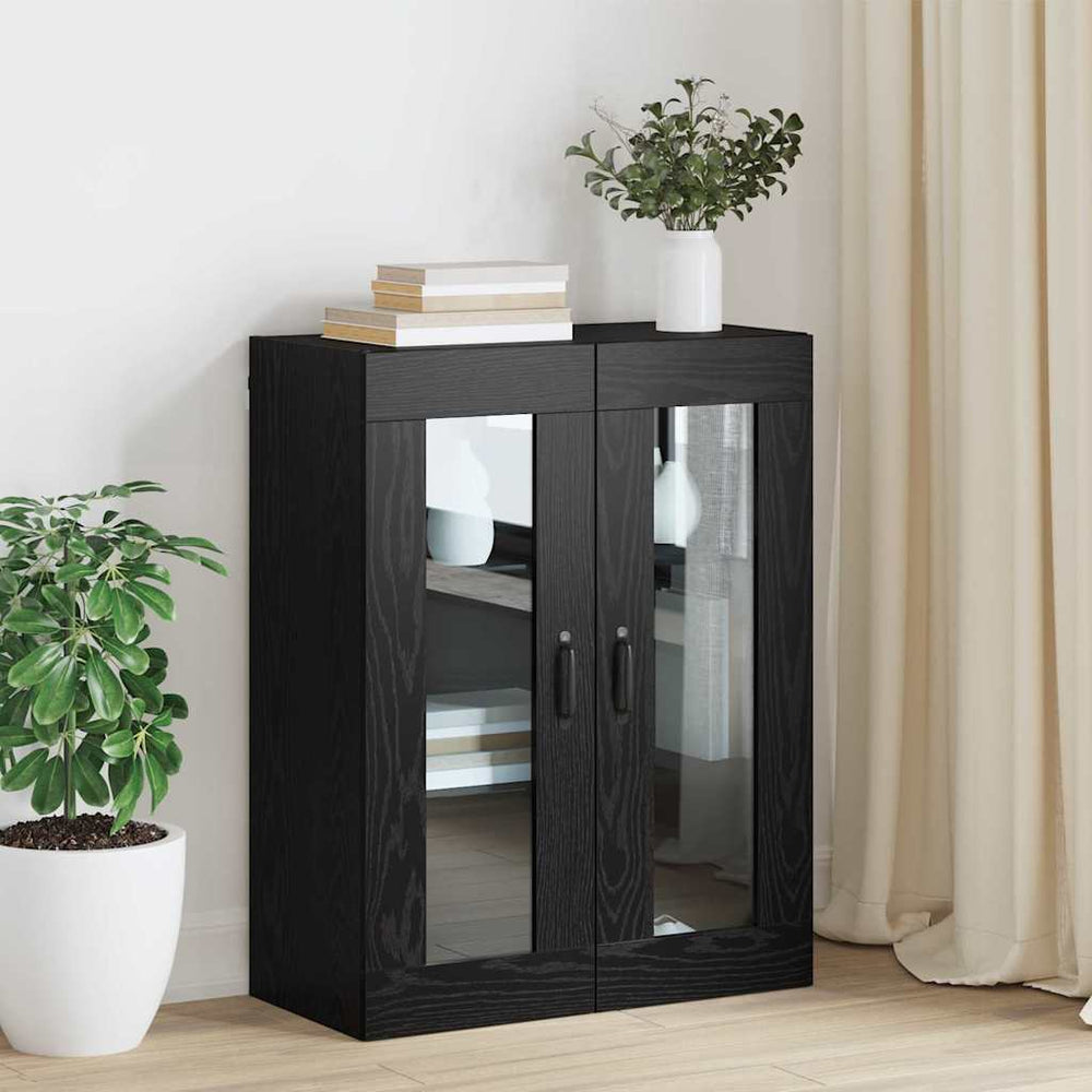 Kabantis sieninis kabinetas Juoda 69.5 x 34 x 90 cm